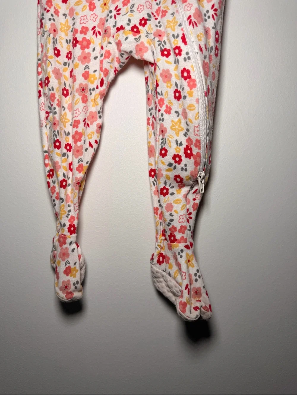 Members mark tight & fit sleep and play zippered footies floral print